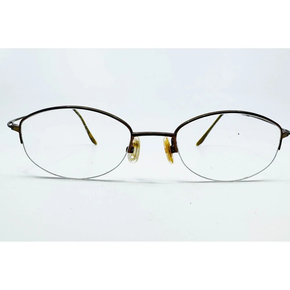 Seiko Eyeglasses Womens Brown Titanium Half Rim Oval T114 140